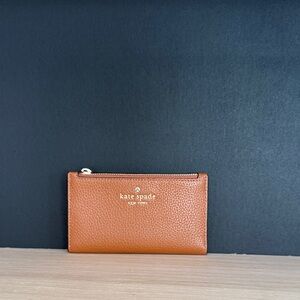 Kate Spade Brown Leather Zip Pouch